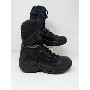 Converse Black Leather Side‎ Zip Military Combat Boots Men Size 5W